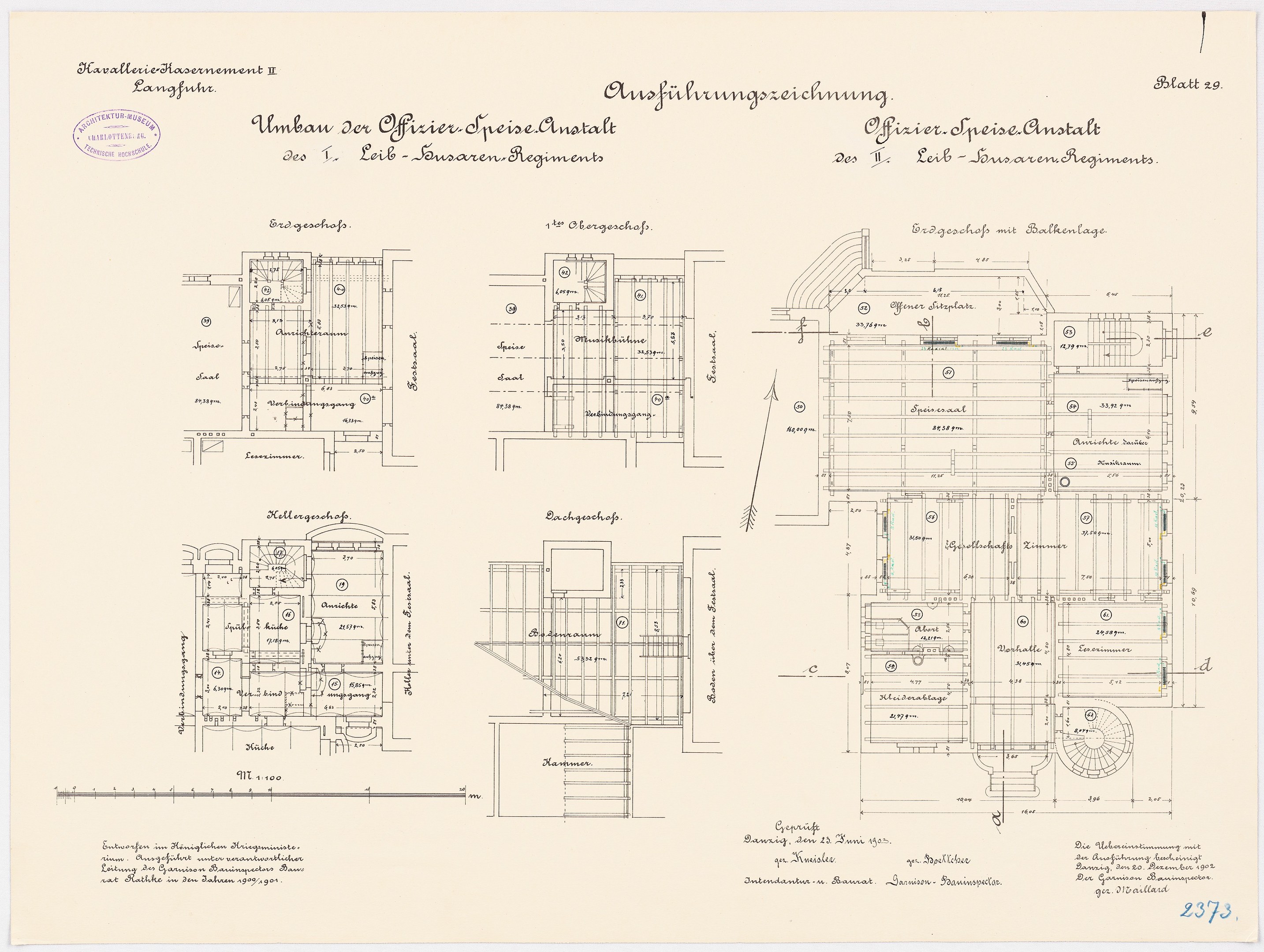 Schwarz-weißer Architekturgrundriss des ehemaligen Bundeskanzleramtes mit detaillierter Planung und Textannotationen.
