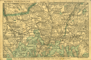 Detailierte alte Karte von Karlsruhe, Deutschland, die Straßen, Gebäude und Sehenswürdigkeiten mit Text oben und unten auf dem Papier zeigt.