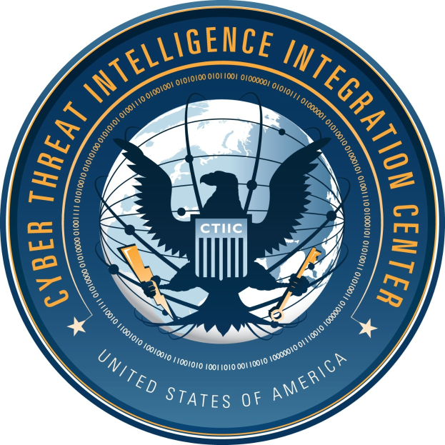 Das Logo des Cyber Threat Intelligence Integration Center (CTIC) zeigt einen blauen Kreis mit einer weißen Personensilhouette, umgeben von einem weißen Ring mit "CTIC" in blau auf einem weißen Hintergrund.