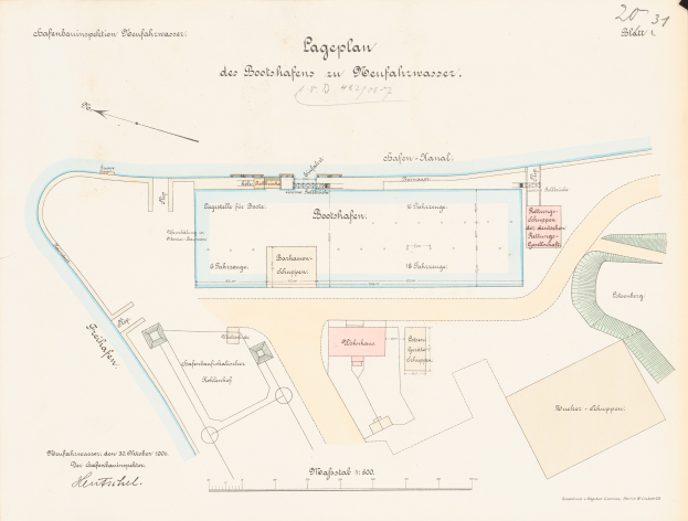 Ein altes Stadtplan von Stuttgart, Deutschland, mit einem detaillierten Plan des Gebiets und zusätzlichem Text, der weitere Details zur Stadt liefert.