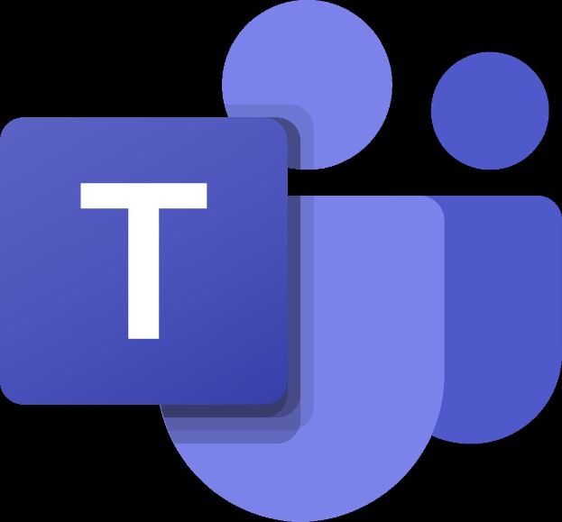 Blaues Microsoft Teams-Icon mit weißem Hintergrund, das einen weißen Buchstaben 'T' in der Mitte zeigt.
