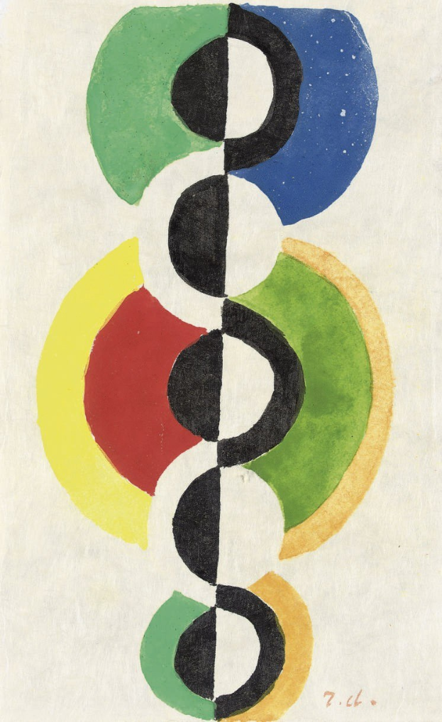 Gemälde von Paul Klee mit Kreisen in verschiedenen Größen und Farben auf einem weißen Hintergrund.