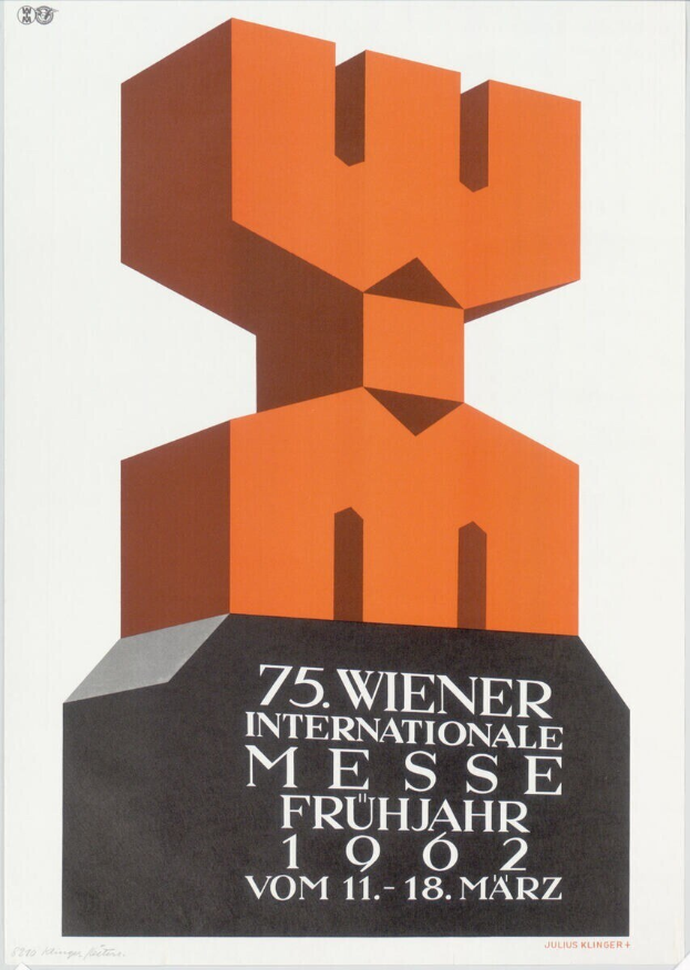 Plakat für die 75. Internationale Messe Frühling in München, Deutschland, mit einer farbenfrohen zentralen Skulptur und Veranstaltungseinzelheiten auf einem weißen Hintergrund.