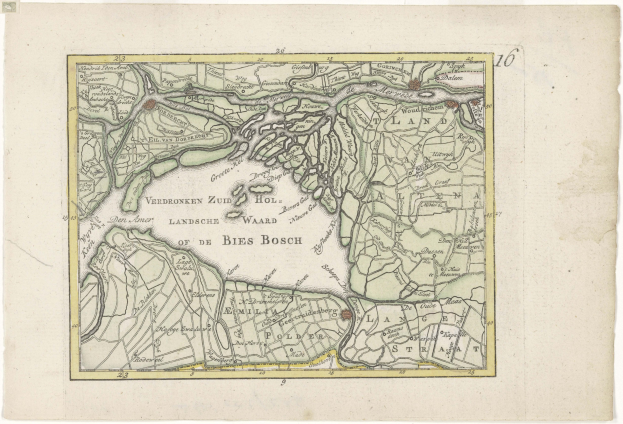 Detailierte alte Karte von Bies Bosch, Deutschland, zeigt Straßen, Gebäude und Sehenswürdigkeiten mit Textanmerkungen.