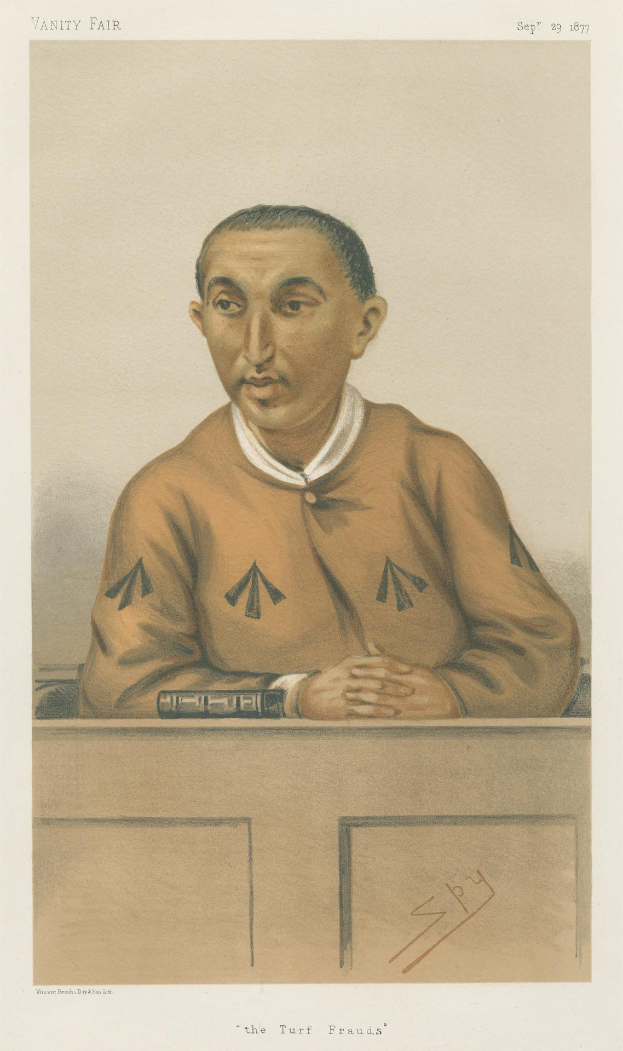 Ein Mann in einem weißen Hemd und dunklen Hosen sitzt an einem Tisch mit einem ernsthaften Gesichtsausdruck, mit dem Text "Die Rasenbetrüger" unten auf dem Bild.